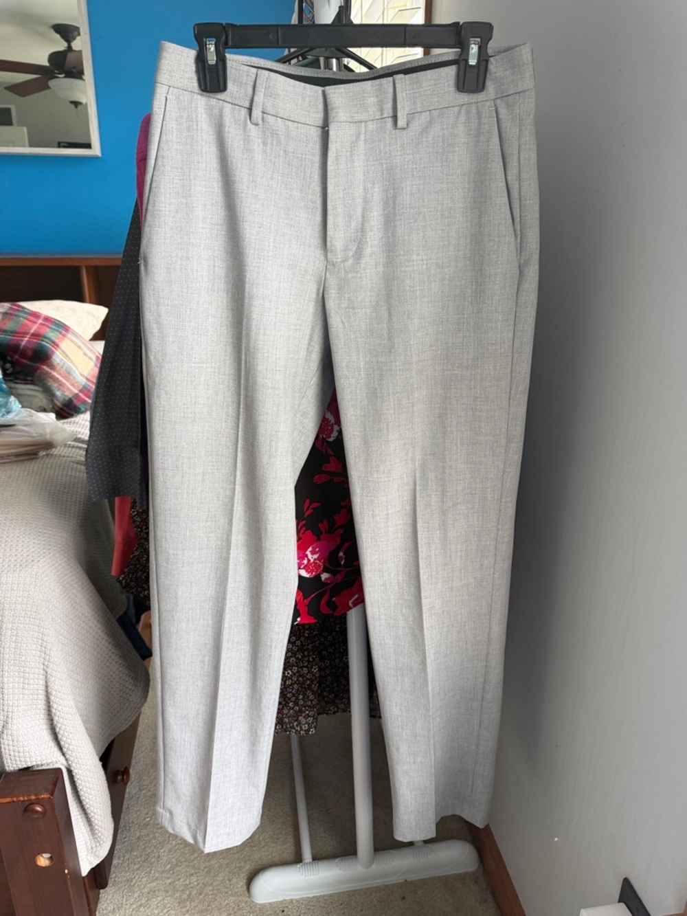 Men's Light Gray Dress Pants - Tailored Business Fit
